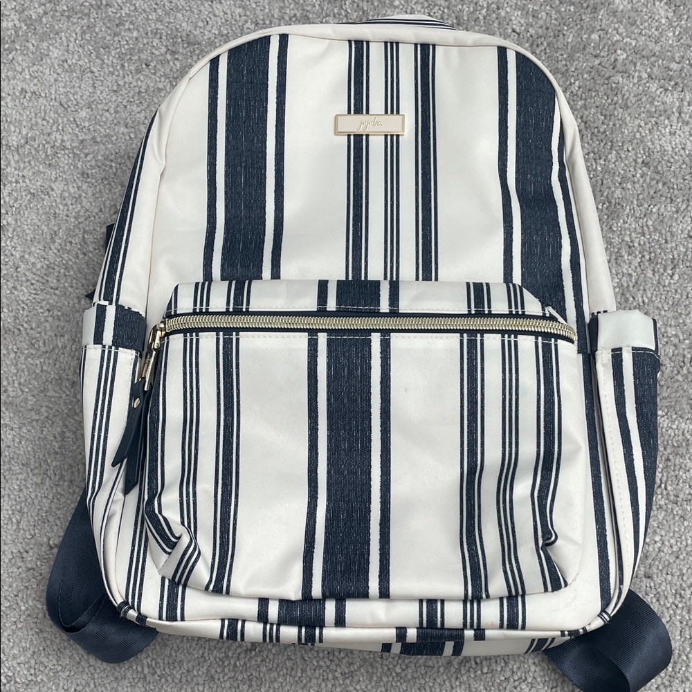 Ju-Ju-Be Navy and White Striped Backpack